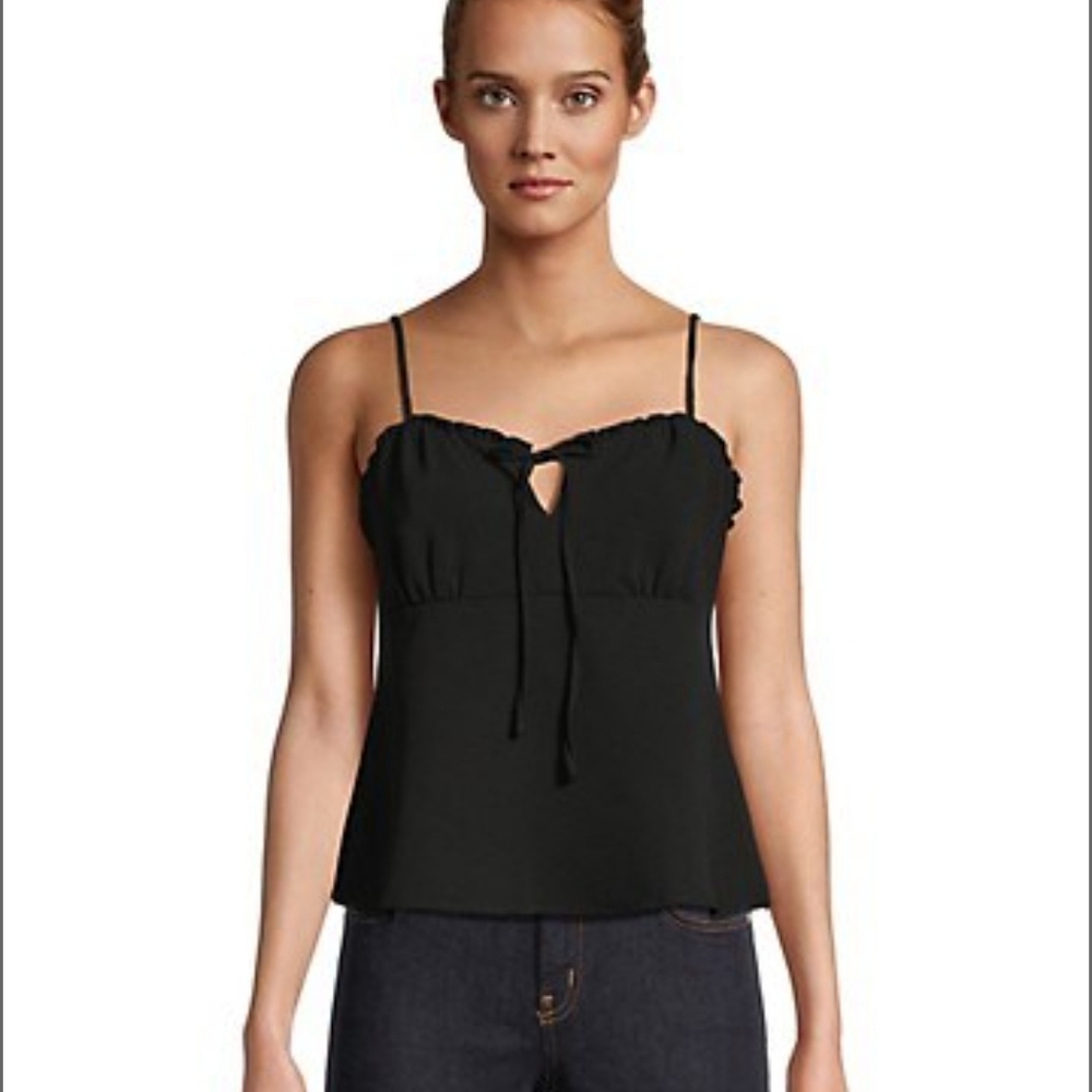 BNWT ruffled black top, size medium